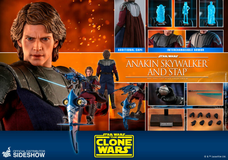 Hot Toys | Star Wars: The Clone Wars - Anakin Skywalker and STAP 1/6 Figure Set - immagine 2