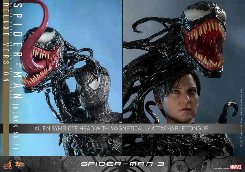 Hot Toys | Spider-Man 3 Movie Masterpiece - Spider-Man Black Suit "Venom" 12" Figures - immagine 4