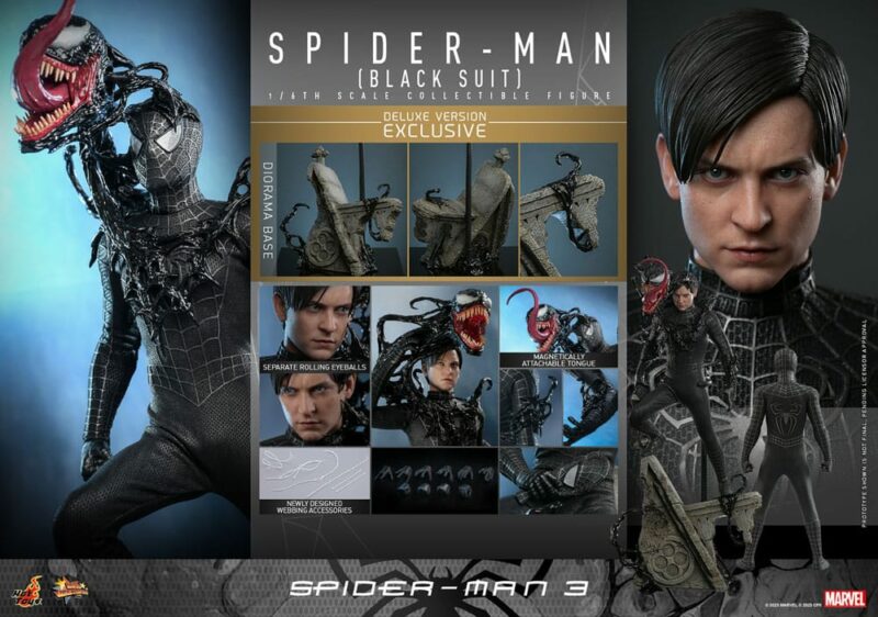 Hot Toys | Spider-Man 3 Movie Masterpiece - Spider-Man Black Suit "Venom" 12" Figures - immagine 2