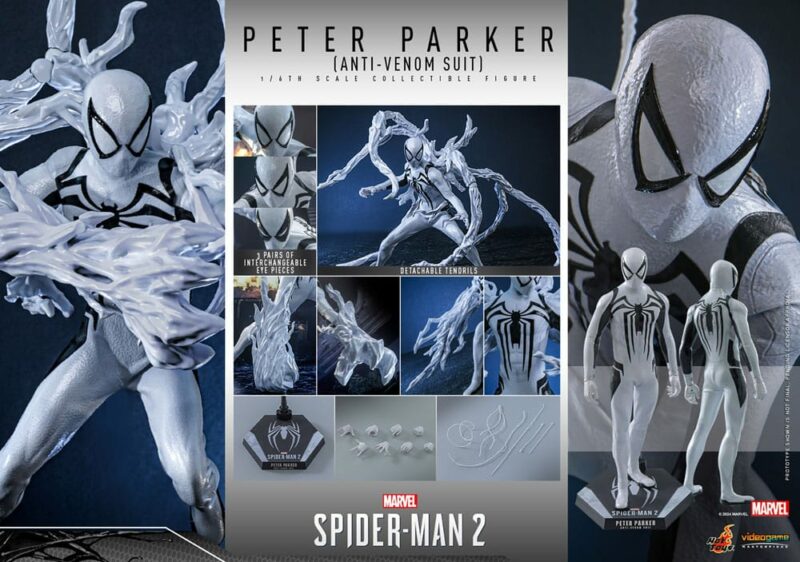 Hot Toys | Spider-Man 2 Video Game Masterpiece - Peter Parker Anti-Venom Suit 12" Figure - immagine 3